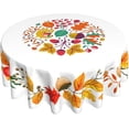 thumbnail image 4 of Fall Round Tablecloth Autumn Table Cover Washable Polyester Tablecloths for Home Kitchen Dining Party Holiday Decor 60 inch, 4 of 6