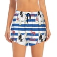 thumbnail image 4 of Lsque Bulldog Friend Printed Women's Running Shorts with Liner Pockets,Elastic Quick Dry Workout Athletic Gym Yoga Shorts,Womens High Waist Shorts-, 4 of 9