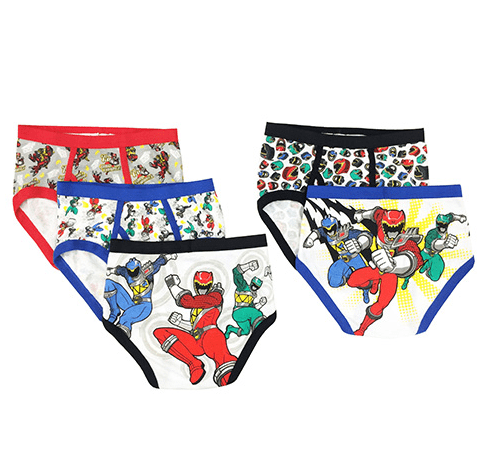 Size 4 Pack of 5 Handcraft Little Boys Power Rangers Brief Assorted