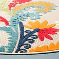 thumbnail image 4 of SAFAVIEH Cabana Lowell Floral Indoor/Outdoor Area Rug, Ivory/Blue, 5'3" x 5'3" Round, 4 of 14