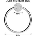 thumbnail image 2 of YISITIAN Stainless Steel Towel Ring, Heavy Duty Wall Mounted Hand Towel Holder for Bathroom, Finish Rustproof Bathroom Accessory, Easy Install Modern Towel Hanger(Mirror-silver) AZ1014-4625, 2 of 7
