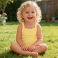 thumbnail image 2 of Nilvkv Newborn Girl Clothes, Newborn Onesies Girl, Toddler Sleeveless Round Neck Cami Romper Soft Cotton Lightweight Breathable Summer Yellow 9-12 Months, 2 of 8