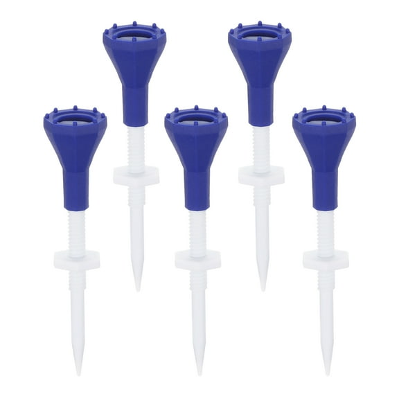 Uxcell Golf Tee, 5 Pack Adjustable Height Plastic Golf Tees with Triangle Mark, Blue (3-1/2 Inch)
