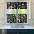 thumbnail image 3 of Rustic Mushroom Kitchen Curtains 3pcs 27.5x24in, Polyester Botanical Tier and Valance, Forest Window Drapes for Fall Holiday Bathroom or Cabin, 3 of 6
