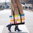 thumbnail image 4 of FORMRS Canvas Laptop Tote Bag for Women with 15.6" Computer Compartments Shoulder Handbag, Yellow Circles, 4 of 7