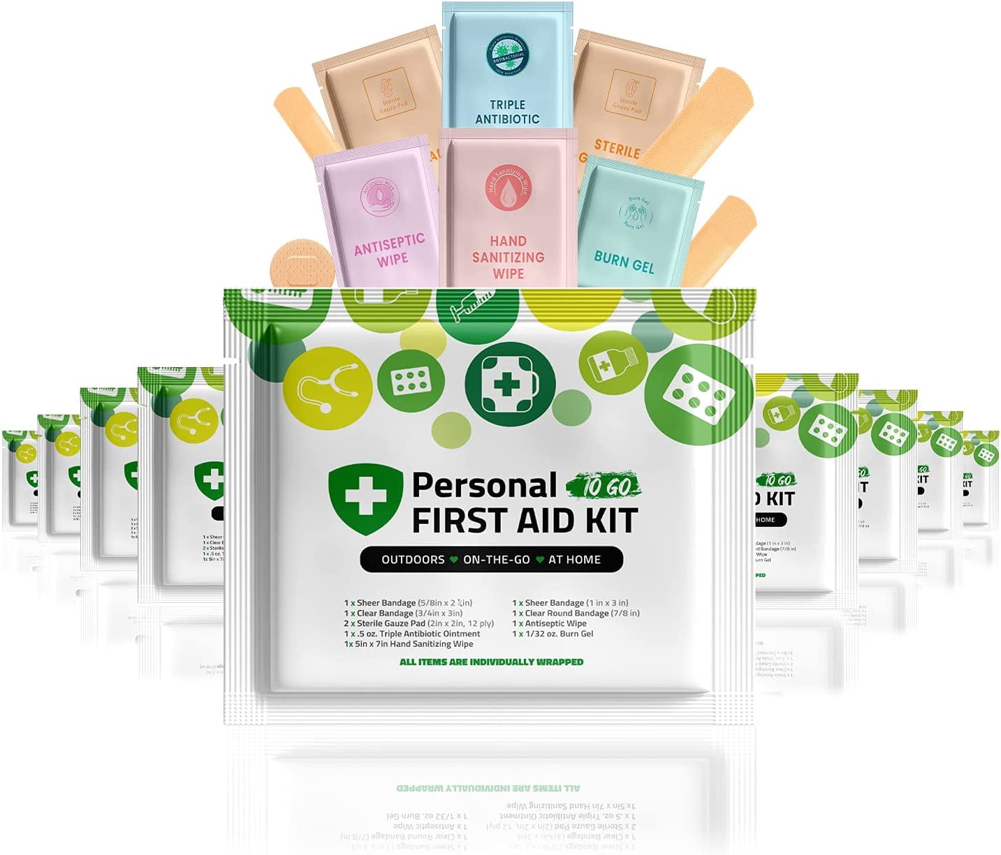 Portable Travel Size First Aid Kit - 10 Pack BLACK