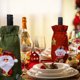 thumbnail image 3 of Precio al por mayor decoración navideña dibujos animados Santa adornos lino vino tinto champán Navidad Gnomo botella de vino cubierta, 3 of 4