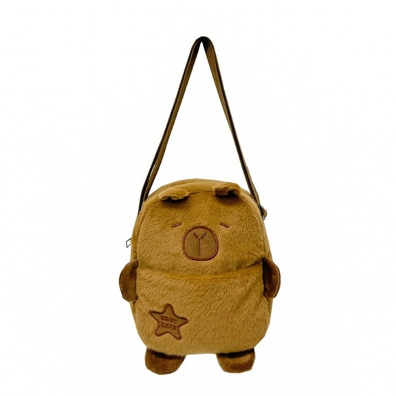 ROZYARD Cartoon Chest Bag Plush Capybara Shoulder Bag Lovely Messenger Bag