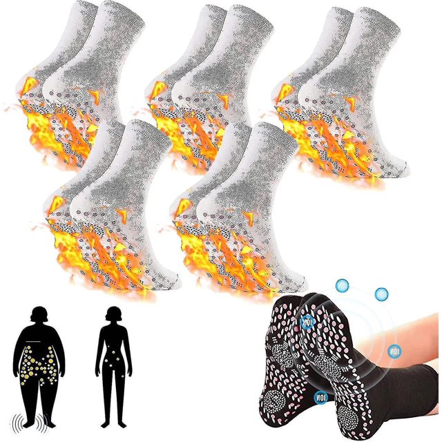 5 pares de calcetines moldeadores autocalentables de acupresión y turmalina Afiz calcetín saludable adelgazante de turmalina calcetín saludable de turmalina adelgazante calcetines autocalent