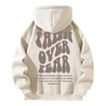thumbnail image 4 of Unisex Streetwear Letter Print Hooded Zip Up Sweatshirt Loose Fit Pullover Casual Comfort Wear, 4 of 4