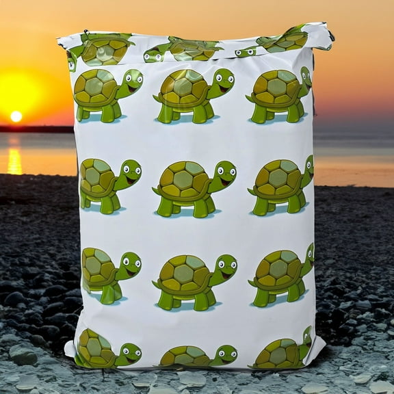 Cute Green Turtles 10x13 Poly Shipping Mailers – Fun Mail Packaging, Boys, Girls