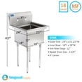 thumbnail image 3 of 24 in. x 23.5 in. Stainless Steel One Compartment Sink With 18 in. x 18 in. x 12 in. Bowl. NSF Certified, 3 of 6