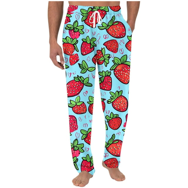 Pisexur Sweatpants for Men High-end Fabric Work Pants for Men,Men Printing Elastic Waist Draw Rope Pocket Full Length Pants Light Blue,S
