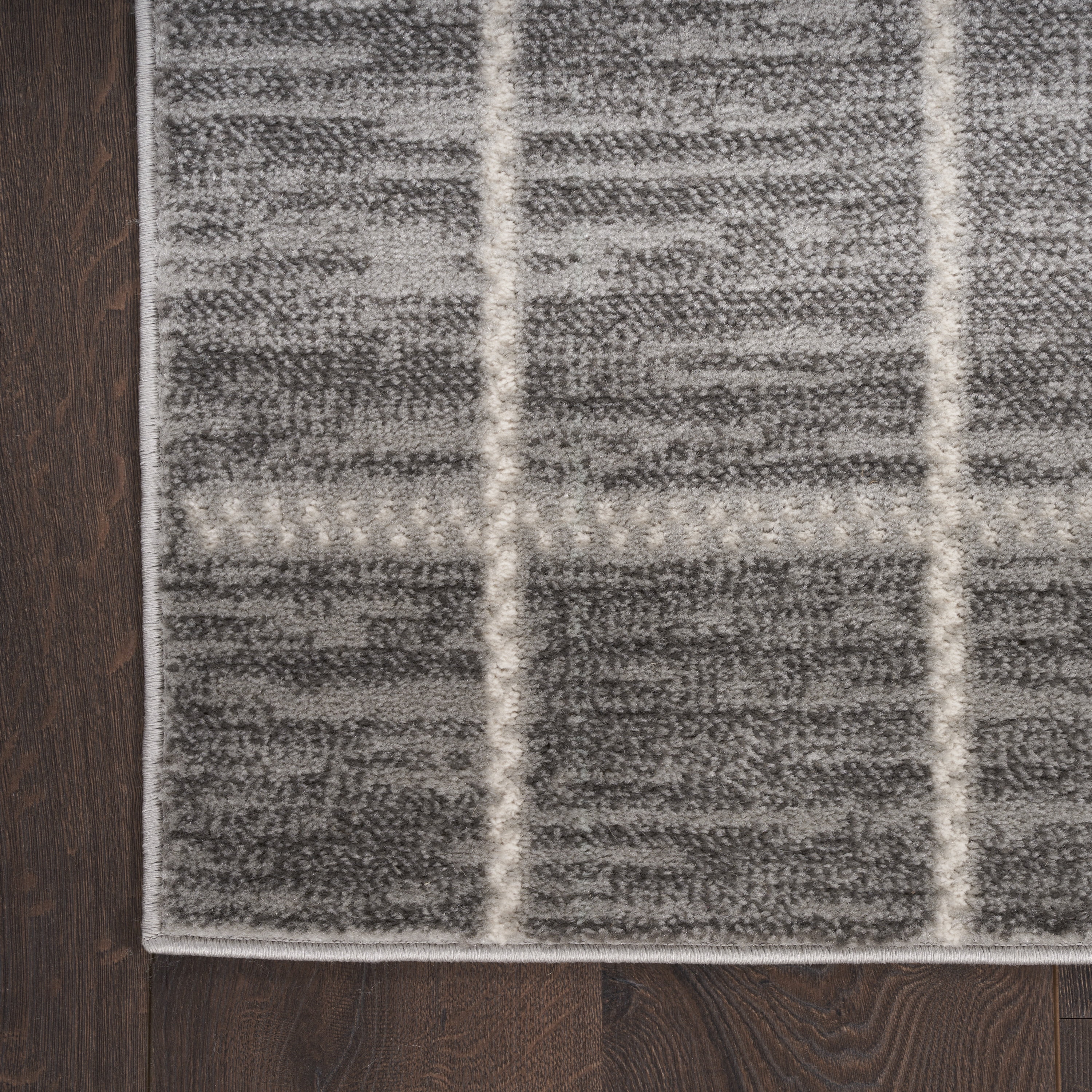 Nourison Serenity Home Geometric Grey Ivory 9' x 12' Area Rug (9x12)