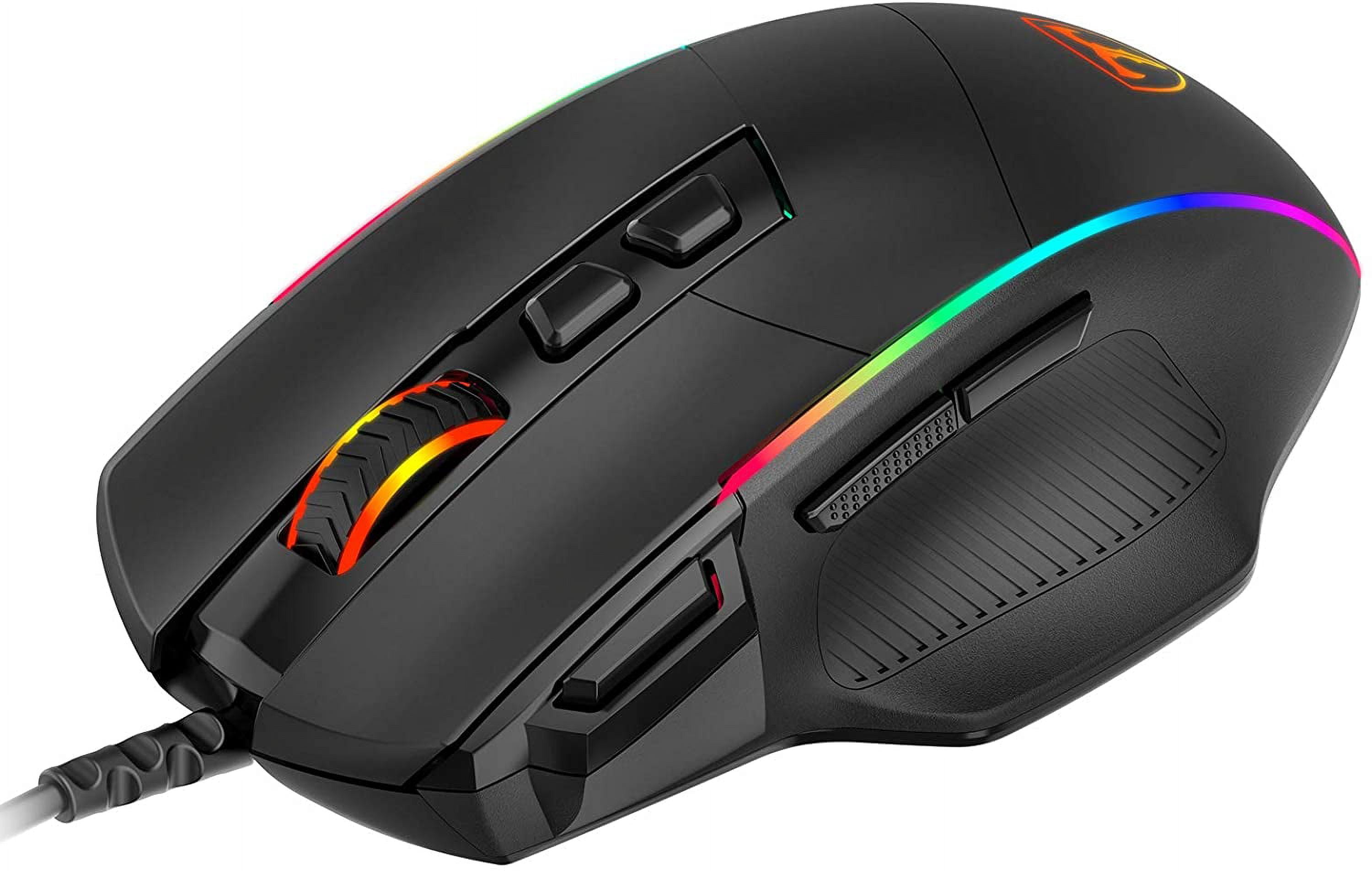 Ergonomic Wired Gaming Mouse, 8 Programmable Buttons , 5 Levels Adjustable DPI Up To 58000, Wired Computer Gaming Mice with 7 RGB Backlight Modes for Windows 7/8/10/XP