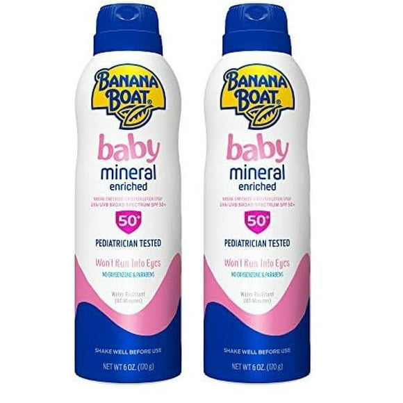 Protector solar Banana Boat Baby Mineral SPF 50, 177 ml (paquete de 2)