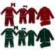 thumbnail image 3 of Pijamas navideños a juego para niños y niñas, conjuntos de pijamas de terciopelo rojo para niños, ropa de dormir para bebés, pijamas en blanco para niños 2023, 3 of 4