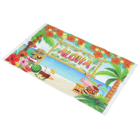 Image of Hawaiian Background Cloth Decor Backdrop Beach Party Tapestry Birthday Tiki Photo