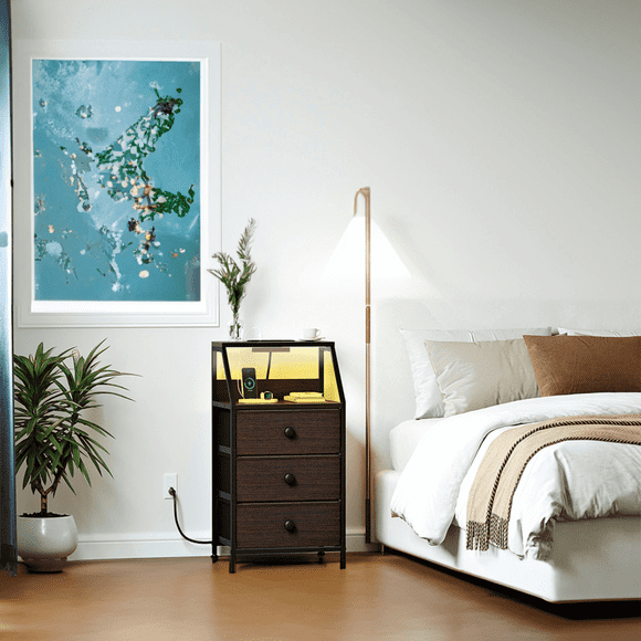 Buro Chocolate para Recamara con Luces LED