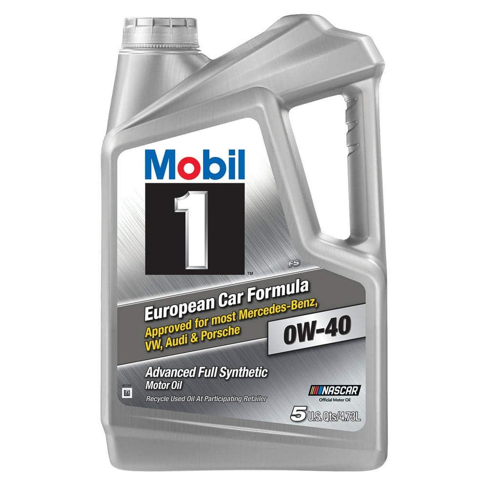 Mobil 1 European Car Formula Full Synthetic Motor Oil 0W40, 5 Quart