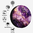 thumbnail image 4 of Purple and Gold Marble Pattern Polyester Universal Spare Wheel Tire Cover Wheel Covers for Trailer RV SUV Truck Camper, 4 of 5