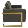 thumbnail image 5 of LeisureMod Lincoln 83" Modern Velvet Upholstered Sofa Couch, Luxury Comfortable 3-Seat Sofa with Gold Metal Steel Frame, Seating Set for Indoor Living Room, Lounge & Office, Dark Grey, 5 of 7