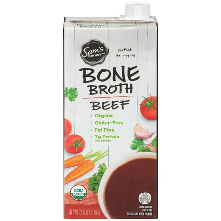 - (6 Pack) Sam's Choice Organic Bone Broth, Beef, 32 oz