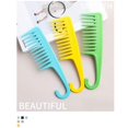 thumbnail image 3 of Peine de dientes anchos de 7 piezas, peine grande con gancho, peine de dientes anchos para cabello rizado, cabello húmedo y seco, peine desenredante, peine para peinar y champú, 7 colores, 3 of 5