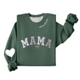 thumbnail image 6 of Women's Mama Printed Crewneck Sweatshirt Long Sleeve Drop Shoulder Heart Graphic Casual Loose Fit Tops (XL, Purple), 6 of 6