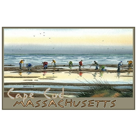 Cape Cod Massachusetts Clam Digging Giclee Art Print Poster by Dave Bartholet (12