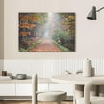 thumbnail image 4 of IDEA4WALL Adhesive Canvas Print Wall Art Set of 3 Autumn Forest Path Landscape Fine Art Nature Wall Decor Vintage Classic Artwork Zen Country/Farmhouse Rustic for Home Decor - 24"x36", 4 of 5