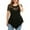 Black, variant on Patlollav Womens Tops Plus Size Ladies Solid Floral Lace Round Neck Asymmetric Three Quarter Tops Blouse