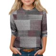 thumbnail image 3 of Drmagiyhm Wine 3/4 Sleeve Fall Shirts for Girl Size 10-12 Cute Floral Print Tshirt Casual Stylish Crewneck Shirt Kids Fall Winter Tops, Tees & Blouses 7-8 Years, 3 of 6