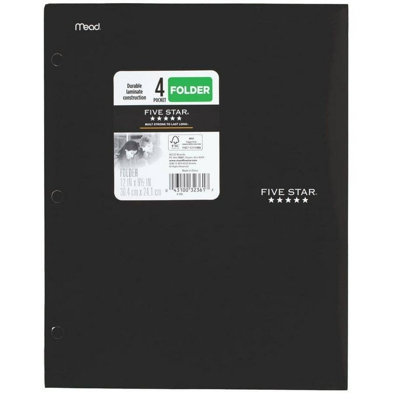 Five Star Classroom Paper Folder with 4 Pockets, 12
