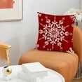 thumbnail image 4 of Cubiertas de Almohada de Navidad Cogo de Nieve Rojo Cojín de la Silla de Oficina Cubierta Del Cojín Del Sofá Del Hogar, Lino Rojo 17.7x17.7In, Cojín de la Silla de Oficina, 4 of 6