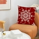 thumbnail image 5 of Christmas Red Snowflake Pillow Cover Office Chair Cushion Cover Home Bedside Pillow Cover Sofa Pillow Cover 17.72x17.72IN, 5 of 6