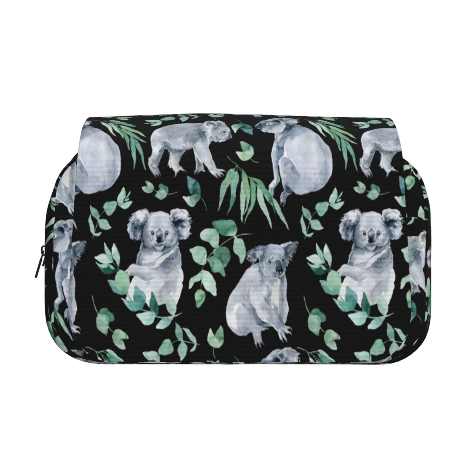 Rateoe Cartoon Koala Bear Pattern Double Clamshell Pen Case, Storage Organizer with Two Zipper Compartments– Holds Up to 50 Pencils & Pens