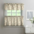 thumbnail image 2 of Rod Pocket Kitchen Curtain Set 3-Piece, 27.5x36 Inch Valance & Tier Drapes, Polyester Pongee Cafe Curtains for Living Room, Bathroom, Farmhouse Rustic Country Window Treatments., 2 of 6