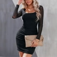 thumbnail image 2 of Vestido De Color Puro, Vestido Cómodo Para Mujer, Paquete Ajustado A La Cadera Para Vacaciones ANGGREK Otros, 2 of 6