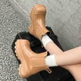 thumbnail image 7 of Fashionable Japanese Style Platform Ankle Rain Boots for Women - Solid Color Rubber Shoes with Thick Sole, 7 of 7