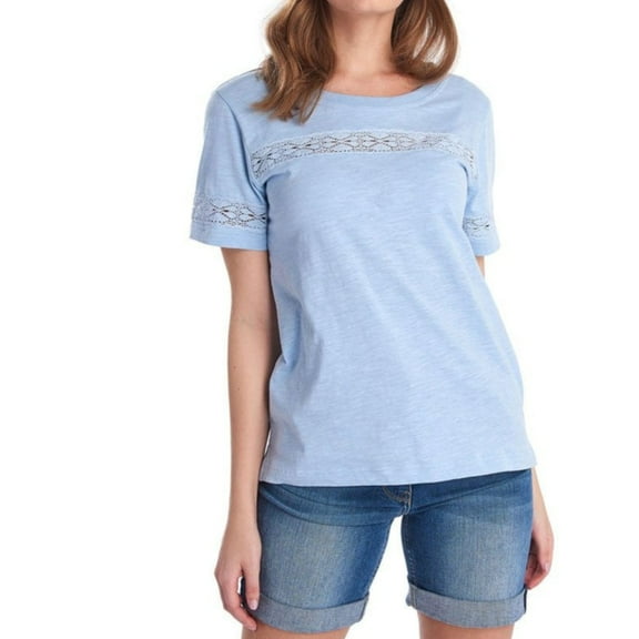 Women's Barbour Pier Cotton Tee Lace Detail T-Shirt