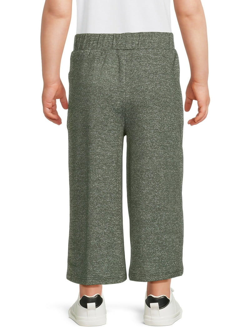 【ぱ】House on the Hill parent pants easy-peasy Toddler Girl Hacci Wide Leg Pant, Sizes 12 Months