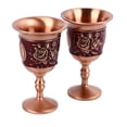thumbnail image 2 of Copas de vino de metal vintage con relieve, decorativas, retro, para bar en casa, 2 unidades, oro rosa (fondo rojo), 2 of 14