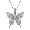 thumbnail image 2 of Collar de Hip Colgante de Mariposa Chapado en dieciocho , Colgante de Navidad de Circonio , Collar de Gargantilla de Navidad, Jo Plata, 2 of 9
