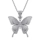 thumbnail image 2 of Collar de cadena estilo hip hop con colgante de mariposa y incrustaciones de circonita en plata, 2 of 9