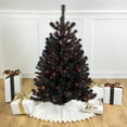 thumbnail image 3 of Northlight Pre-Lit Black Noble Spruce Artificial Halloween Tree - 4' Black Wire - Orange Lights, 3 of 9