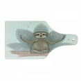 thumbnail image 1 of Sloth Cutting Board, Little Sloth Lotus Flower Yoga Asana Positions Fun, Decorative Tempered Glass Cutting and Serving Board, Wine Bottle Shape, Pink Brown Grey, by Ambesonne, 1 of 1