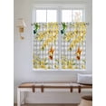 thumbnail image 2 of Spring Forsythia Flowers 2 Panel Kitchen Curtains for Windows, Yellow Floral Hummingbird Gray Plaid Bathroom Privacy Curtain, Home Décor Window Treatment for Bedroom/Living Room 55"x45", 2 of 6