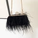 thumbnail image 3 of Bolso de mano de noche para mujer, con cadena de plumas de avestruz, para banquetes, bodas, bolsos cruzados para fiestas., 3 of 8