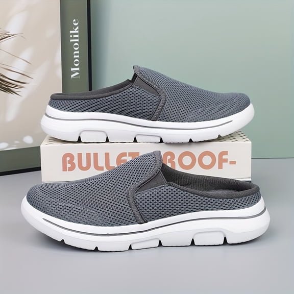New Men'S Walking Shoes Casual Half-Slip Breathable Mesh
